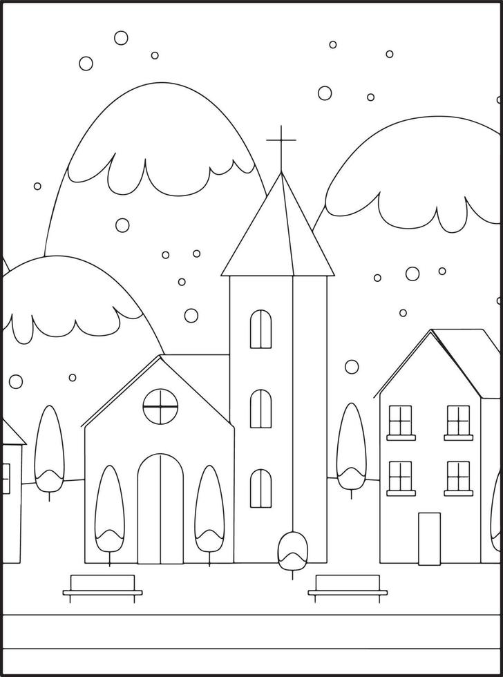 desenhos para colorir de natal para crianças vetor