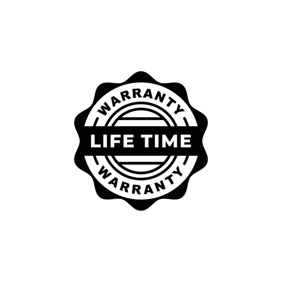 vetor de etiqueta de selo de garantia de tempo de vida