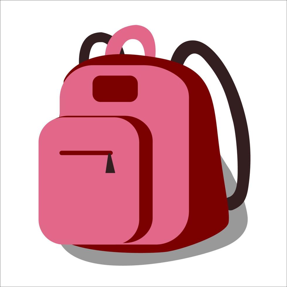 ilustração de mochila vermelha. para caminhada ou estudo vetor