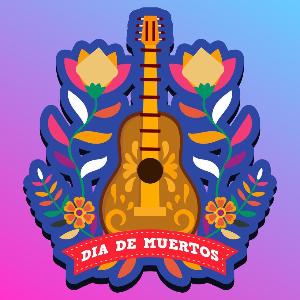 dia de los muertos, dia dos mortos ou cartão de saudação de halloween, banner, convite. caveiras de tatuagem de açúcar, flores de calêndula, catrina calavera tradicional méxico esqueleto decoração ilustração vetorial. vetor