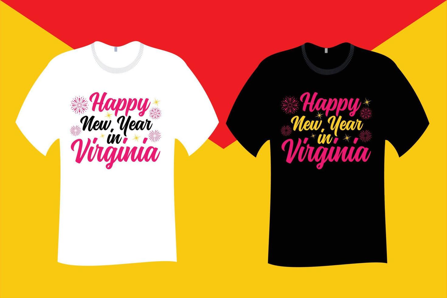 feliz ano novo em design de camiseta virginia vetor
