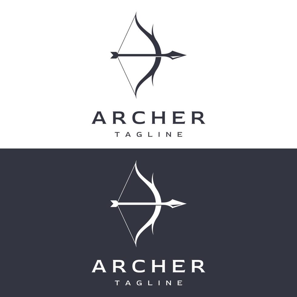 design criativo logotipo modelo arqueiro silhouette.vintage hipster pontas de flecha, setas e bows.arrows para a caça. vetor