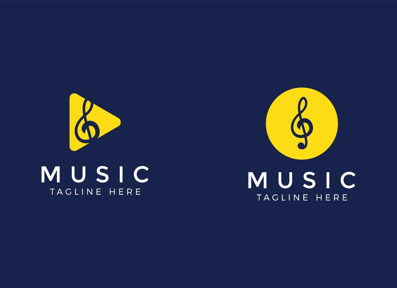 modelo de design de logotipo de música e áudio simples. vetor