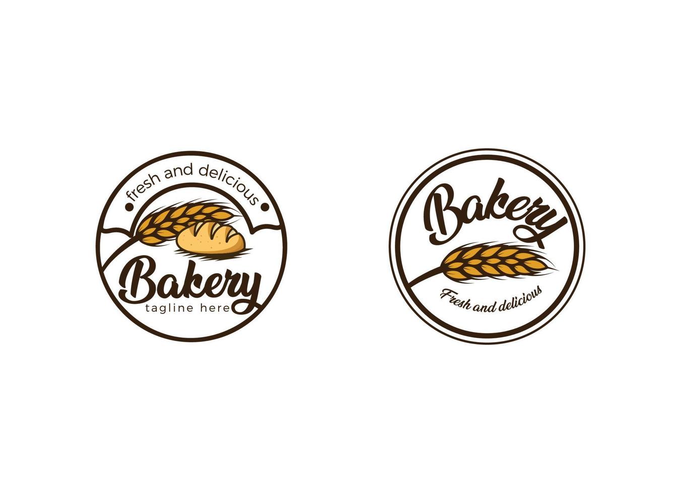 pão fresco e conceito de design de logotipo de padaria. logotipo da padaria croissant vetor
