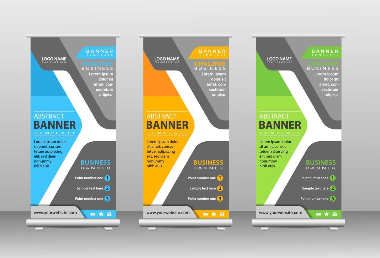 design elegante de banner de negócios em rolo vetor