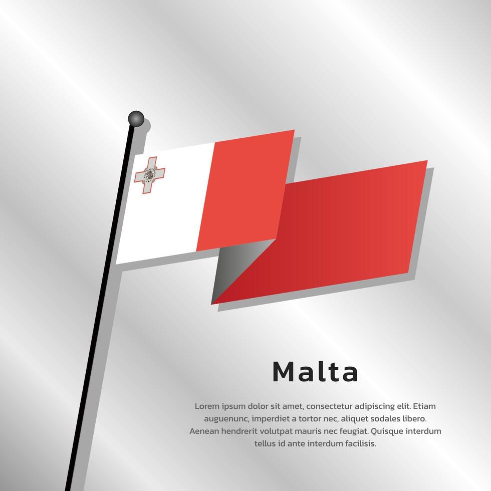 ilustração do modelo de bandeira de malta vetor