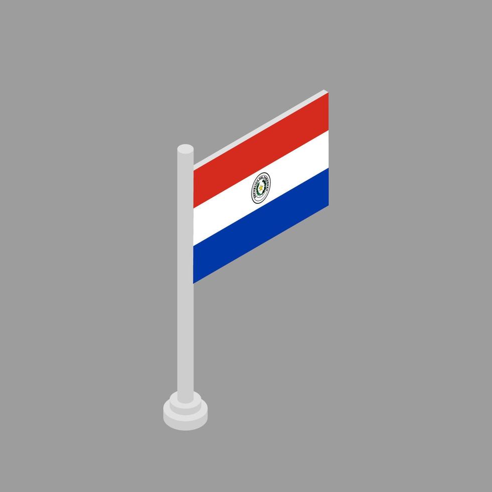 ilustração do modelo de bandeira do paraguai vetor