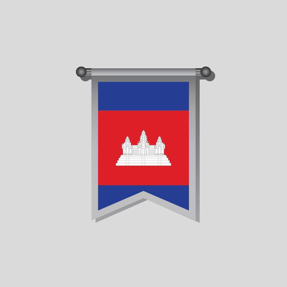 ilustração do modelo de bandeira do camboja vetor