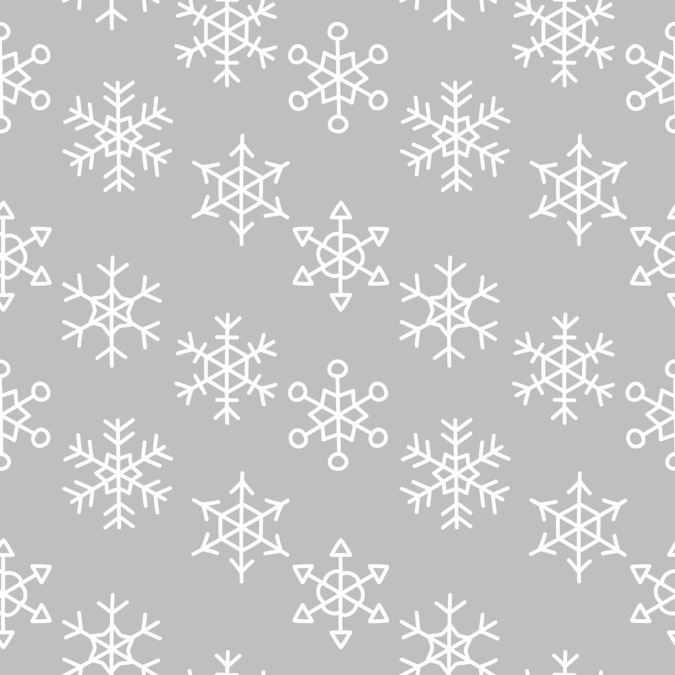 fundo de padrão sem emenda de doodle de floco de neve simples vetor