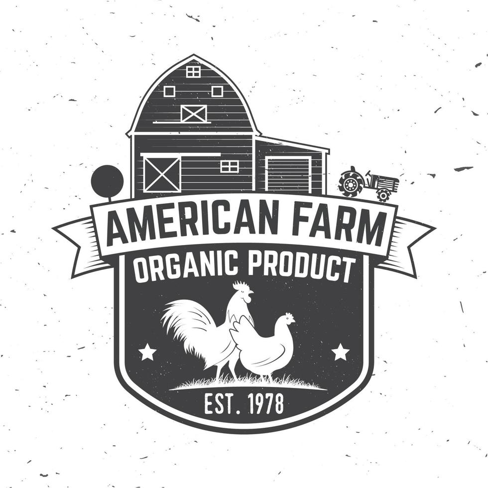 emblema ou rótulo de fazenda americana. ilustração vetorial. vetor