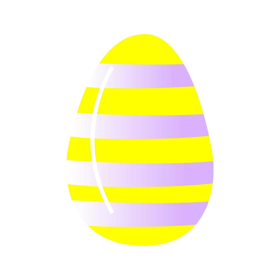 ovos de pascoa. ícone isolado de férias de religião e design vetorial de caça aos ovos. primavera temporada de ovos pintados, ornamentos de listras, pontos e elementos abstratos. cores amarelo com lilian. vetor