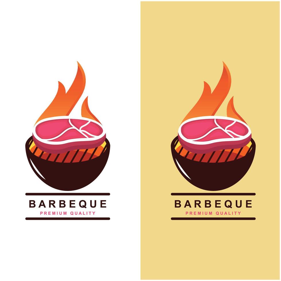 logotipo de churrasco e vetor de símbolo