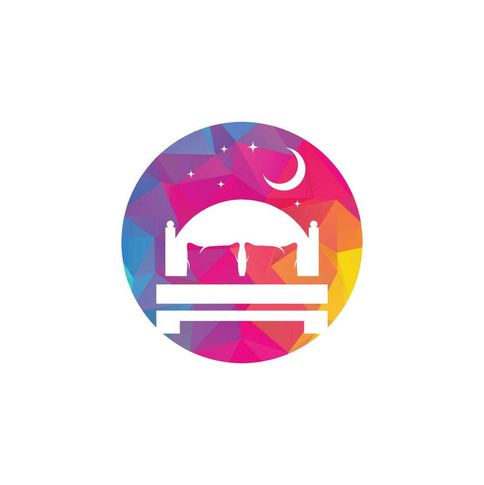 design de logotipo de vetor de cama. design de logotipo de ícone de loja de cama.