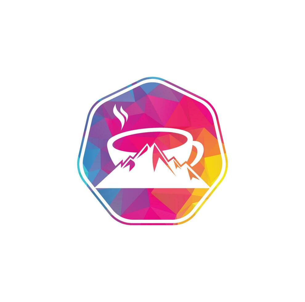 design de modelo de logotipo de café de montanha. ícone de design de logotipo de café vetor