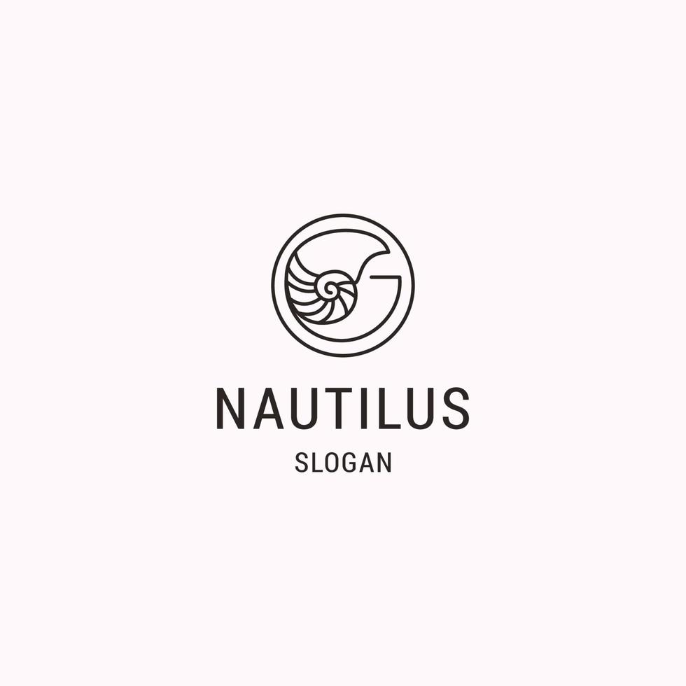 modelo de design de ícone de logotipo de nautilus letra g vetor