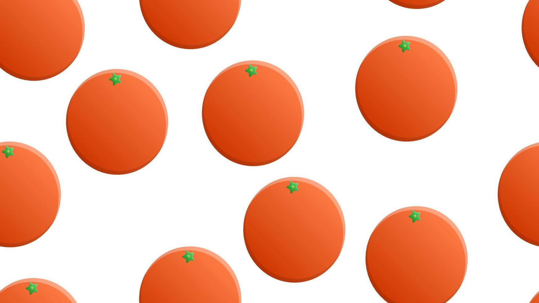 laranja em um fundo branco, ilustração vetorial, padrão. fruta laranja redonda, laranja vitaminada. comida saudável, comida vegana, dieta de alimentos crus. ilustração perfeita vetor