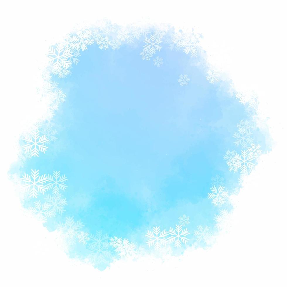 fundo aquarela de natal com design de floco de neve vetor