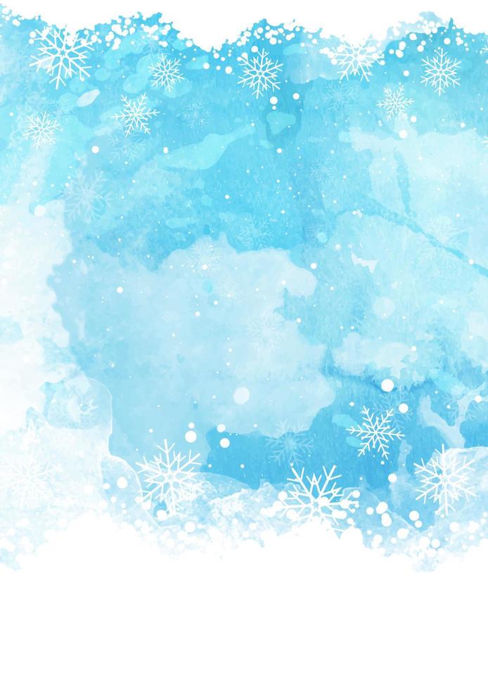 fundo de natal aquarela com design de floco de neve vetor