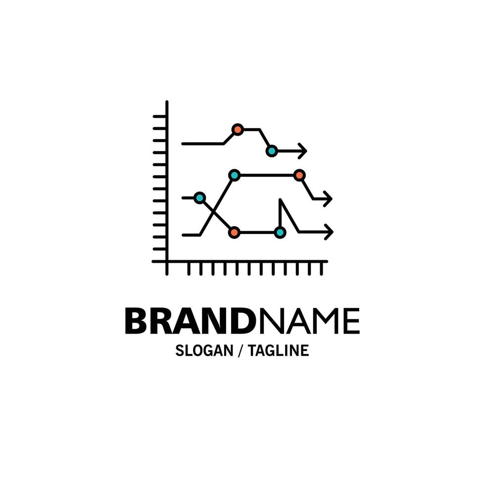 análise de gráfico de negócios diagrama gráfico tendências modelo de logotipo de negócios cor plana vetor