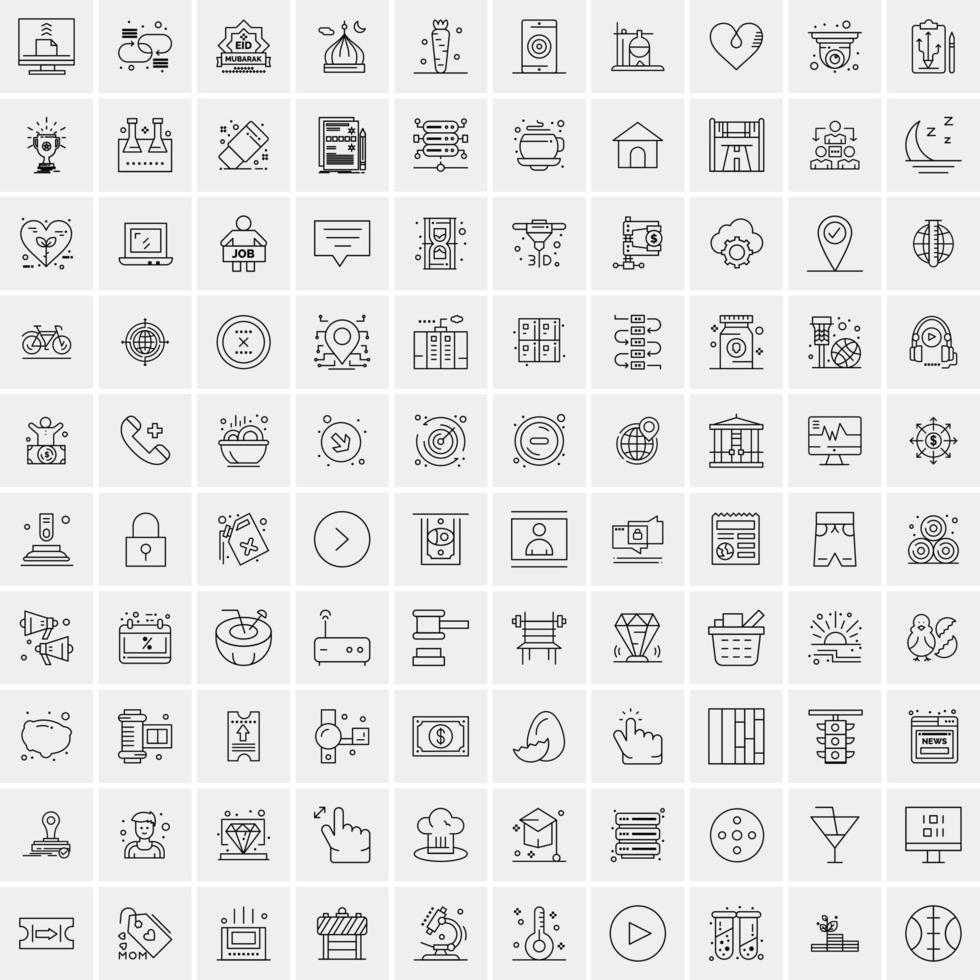 100 ícones de negócios para web e material impresso vetor