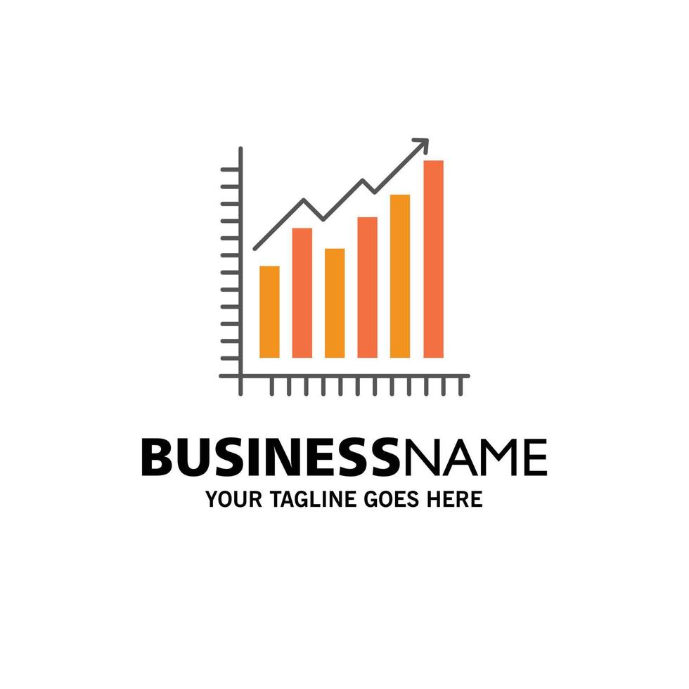 gráfico analítico diagrama de negócios estatísticas de marketing tendências modelo de logotipo de negócios cor plana vetor