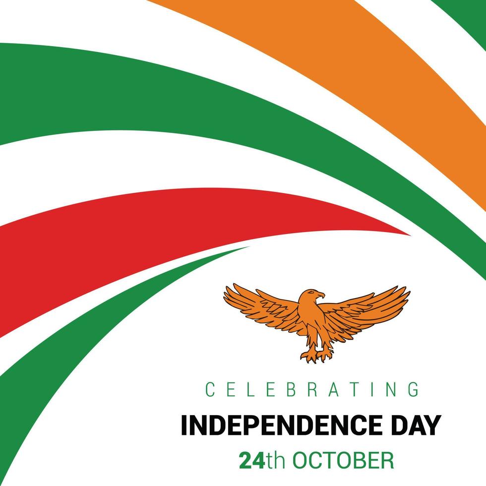vetor de cartão de design do dia da independência da zâmbia
