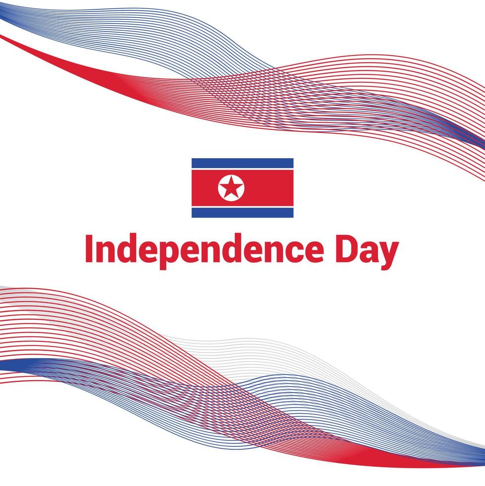vetor de design de cartão de dia da independência da coreia do norte