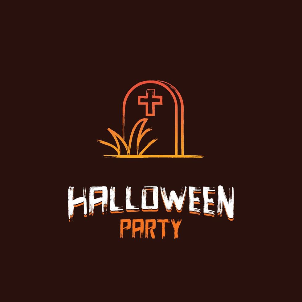 design de festa de halloween com vetor de fundo marrom escuro