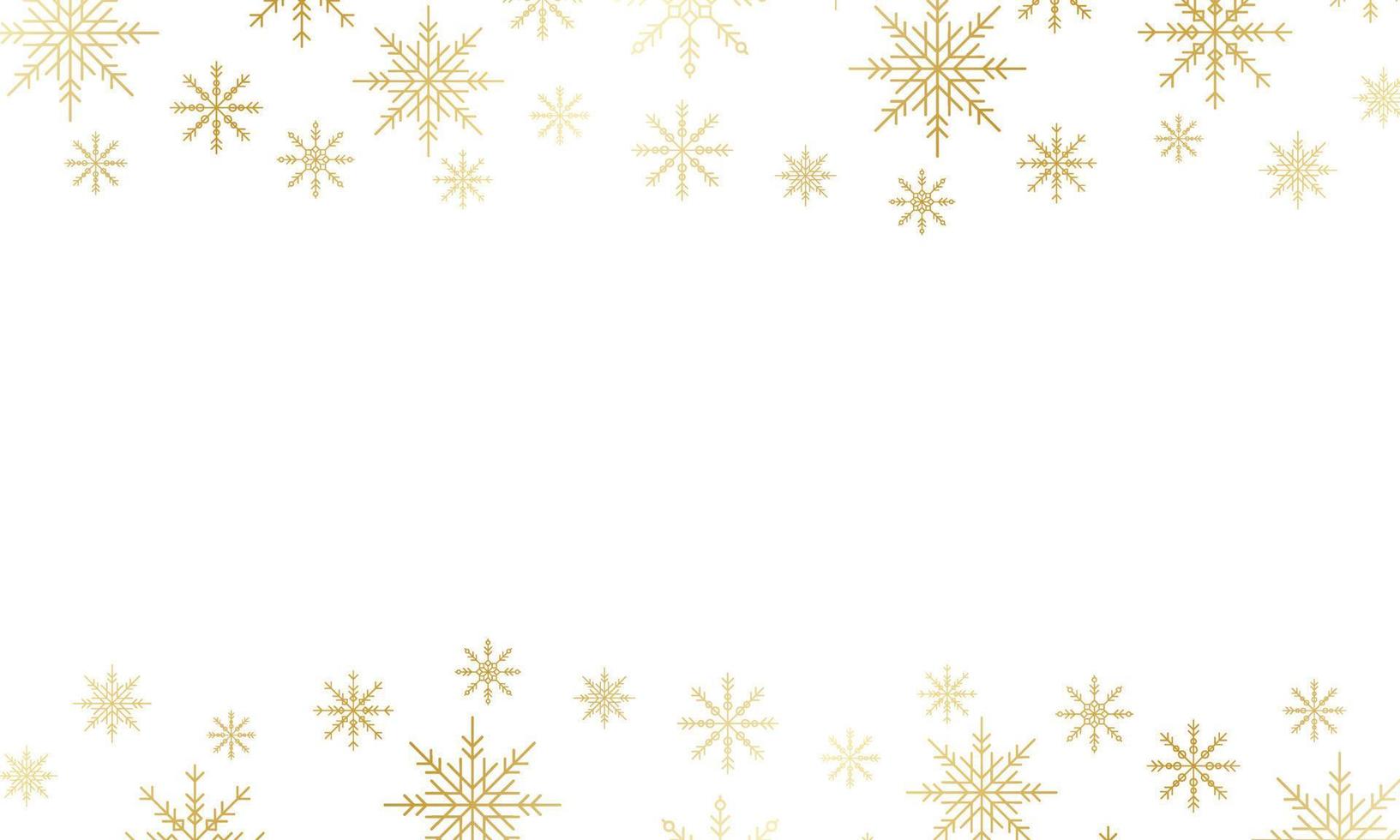 fundo de inverno lindo com flocos de neve de ouro. fundo de natal para design. ilustração vetorial vetor