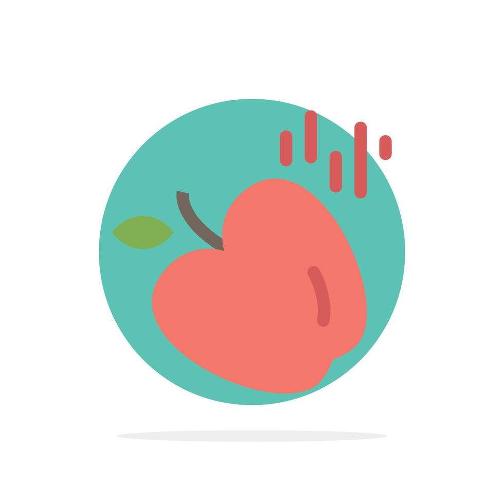 ícone de cor plana de fundo de círculo abstrato de ciência de alimentos de maçã vetor