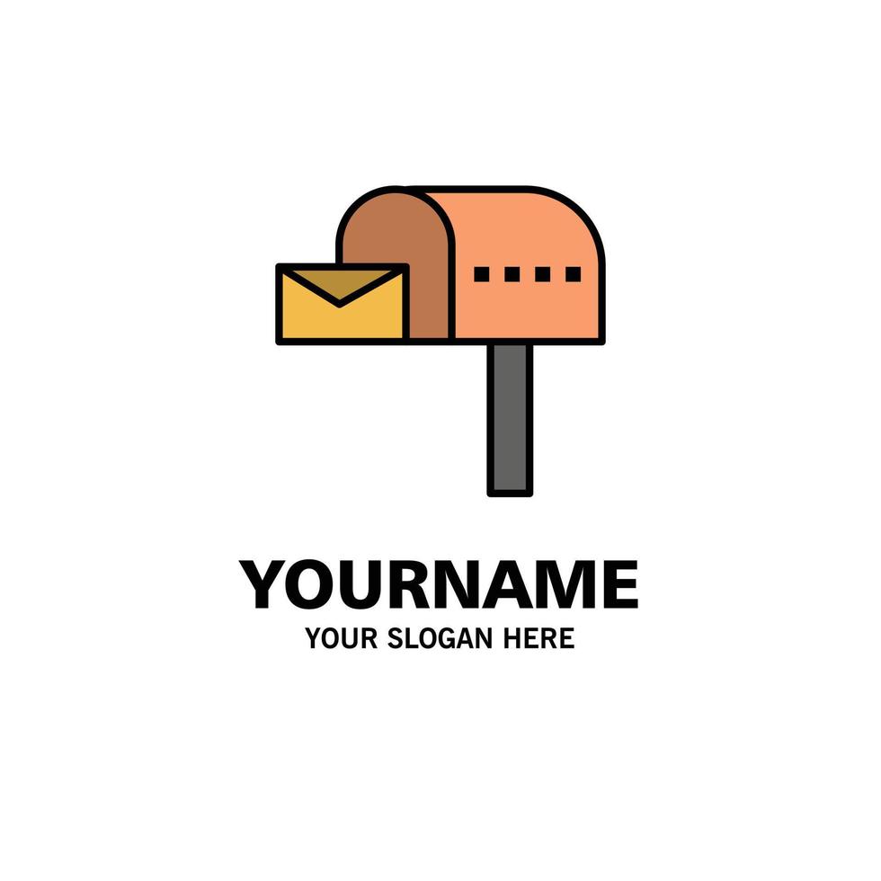 caixa de correio de e-mail caixa de correio modelo de logotipo de negócios cor lisa vetor