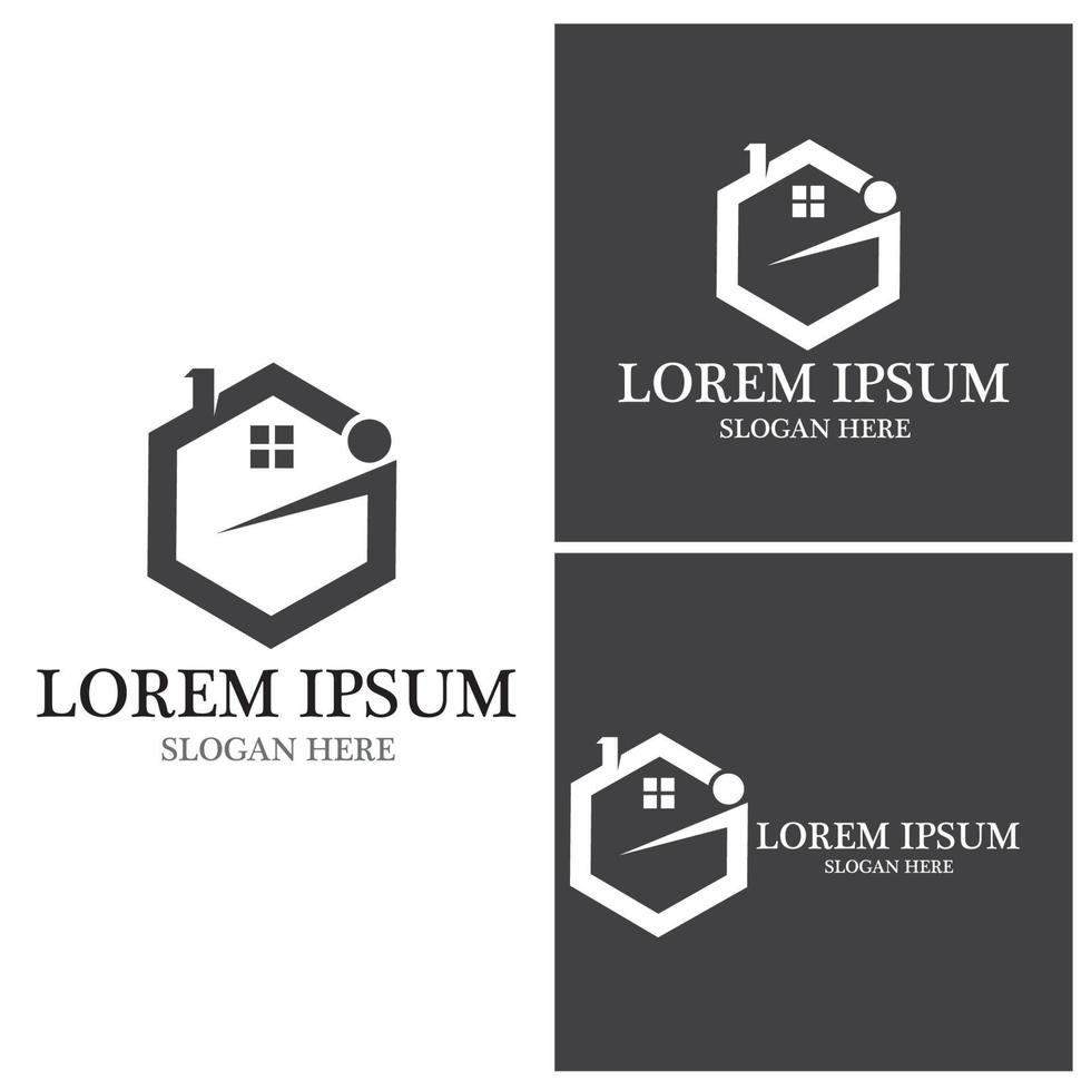 design de logotipo de propriedade e construção vetor