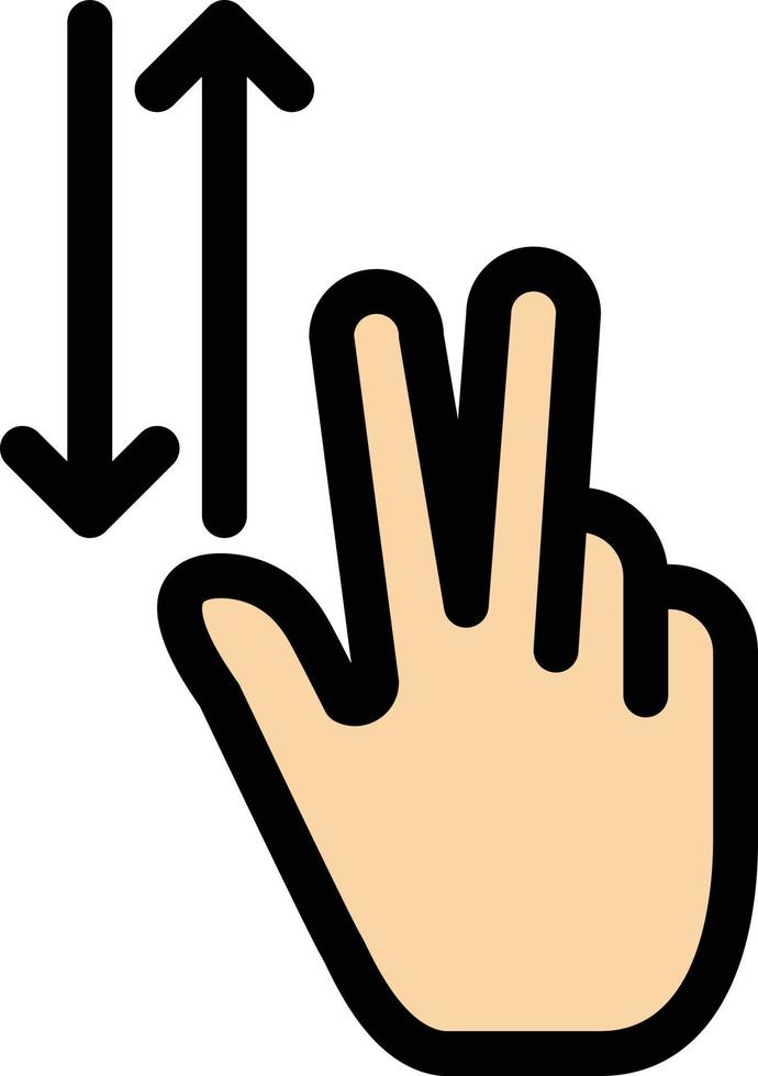 gestos com o dedo dois para baixo modelo de banner de ícone de vetor de ícone de cor plana