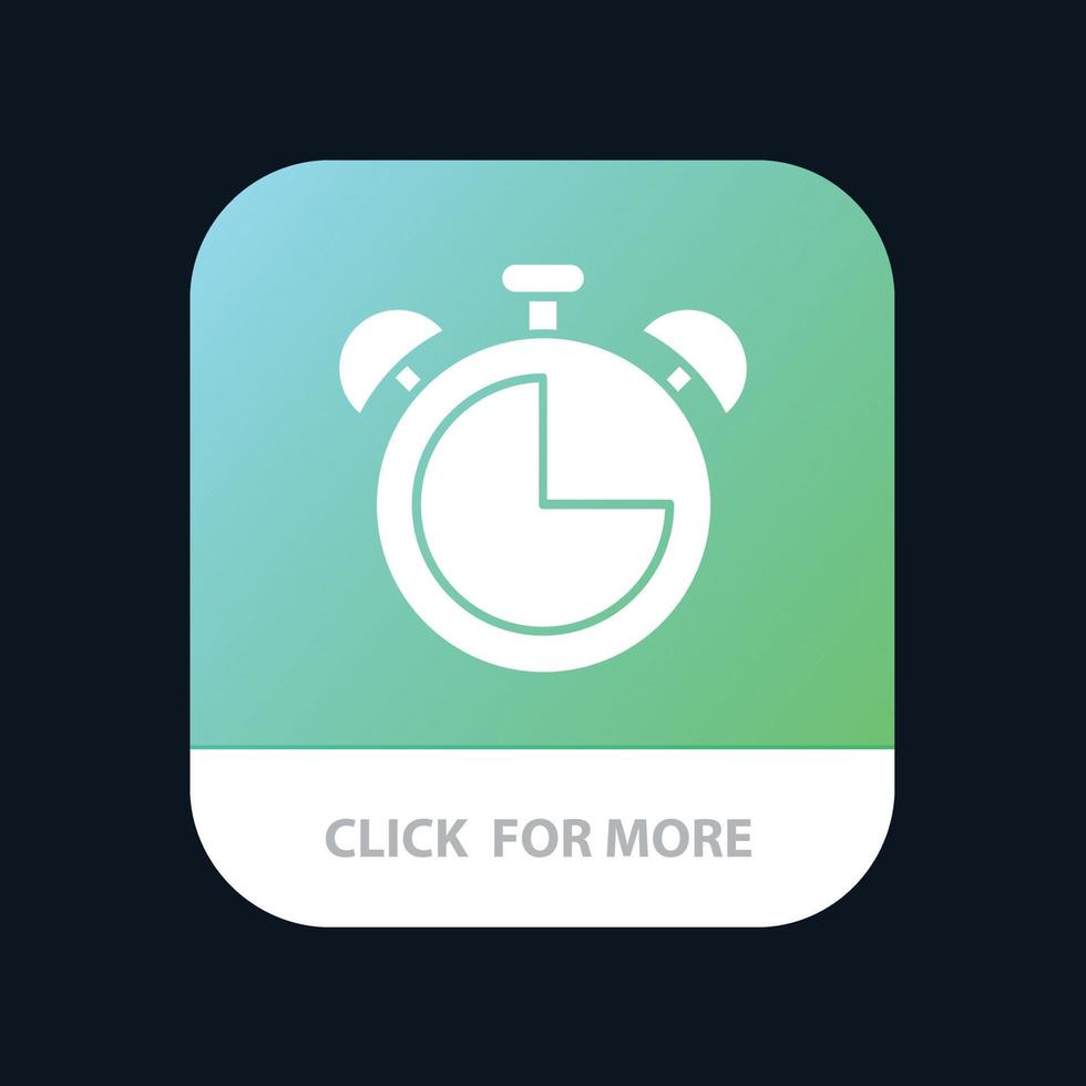 despertador educação temporizador botão de aplicativo móvel versão android e ios glifo vetor