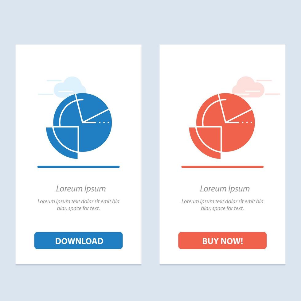 diagrama de dados do gráfico de análise monitoramento azul e vermelho baixar e comprar agora modelo de cartão de widget da web vetor