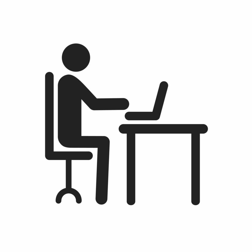 ícone de estilo plano de trabalho do computador vetor