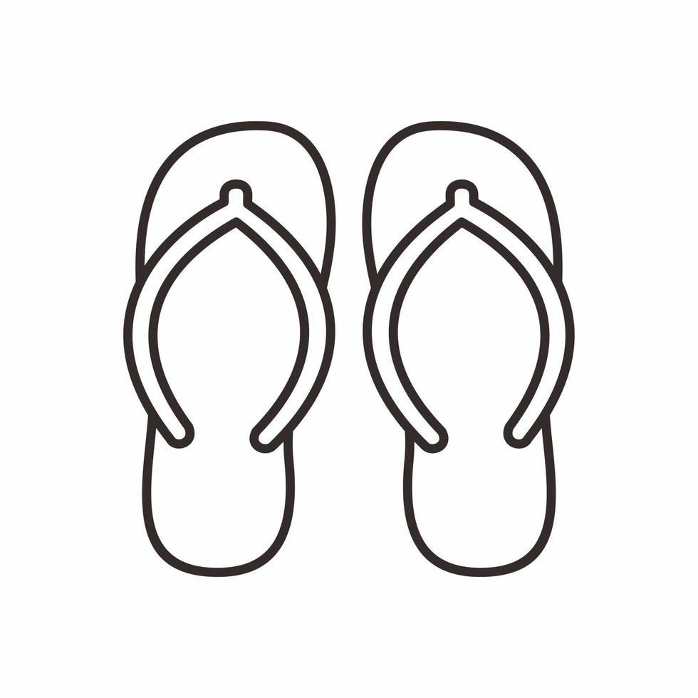 ícone de estilo de contorno de chinelos vetor