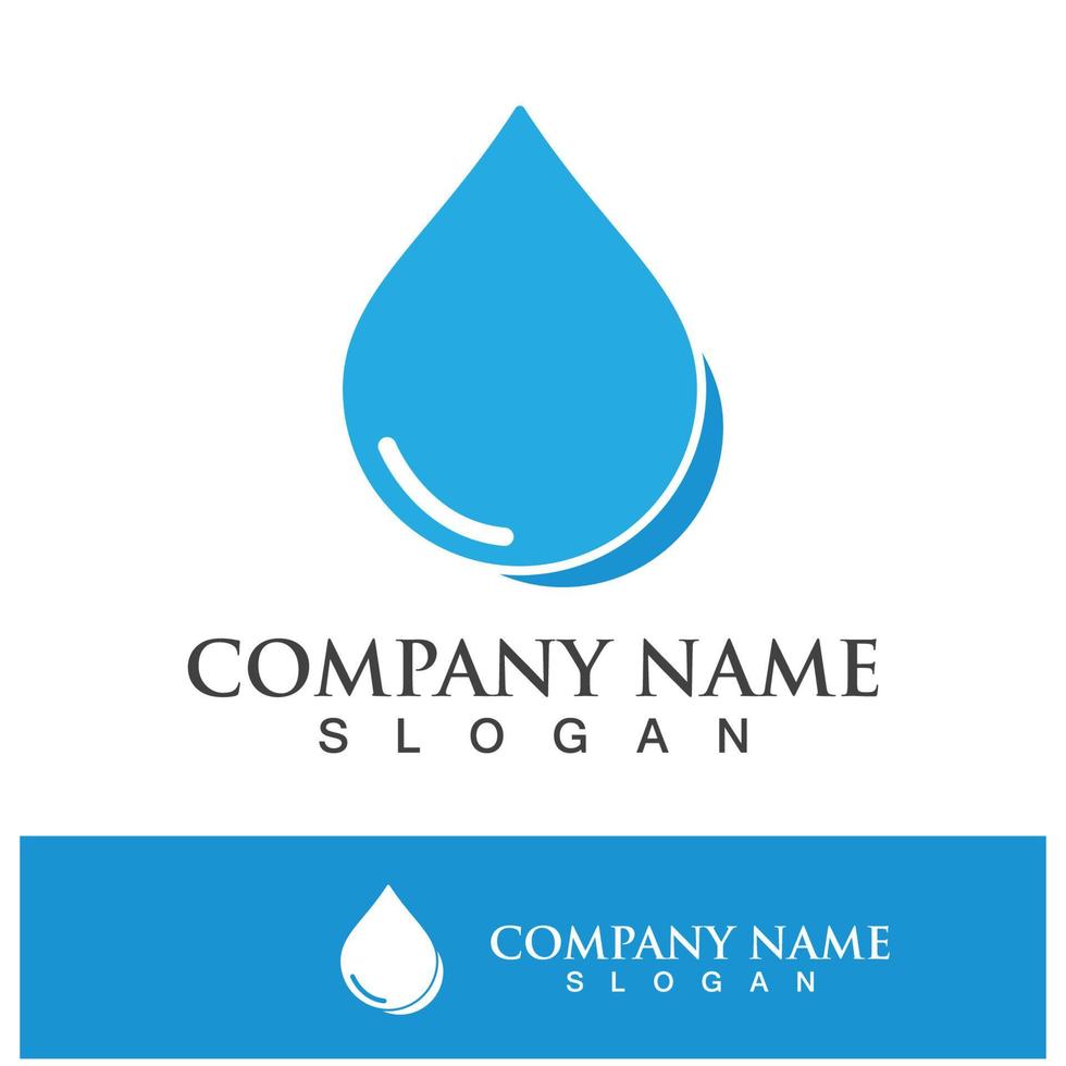 ícone de logotipo de vetor de gota de água azul