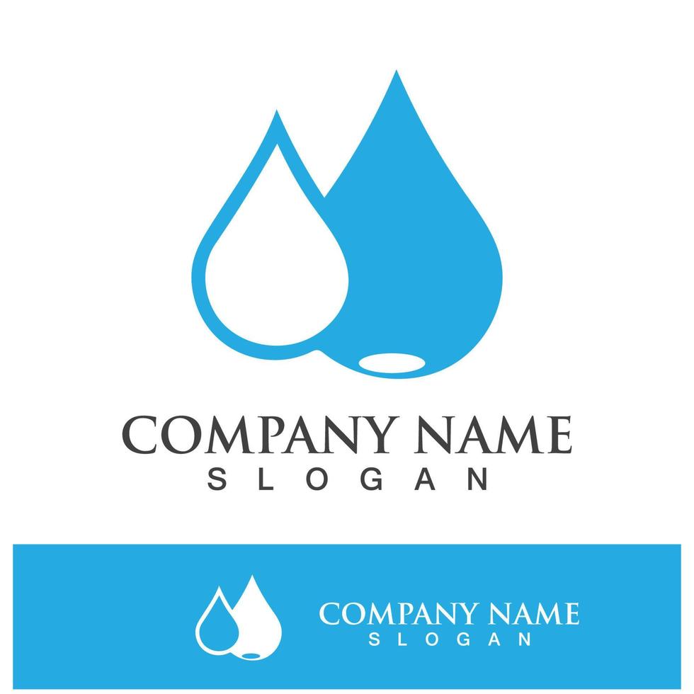 ícone de logotipo de vetor de gota de água azul