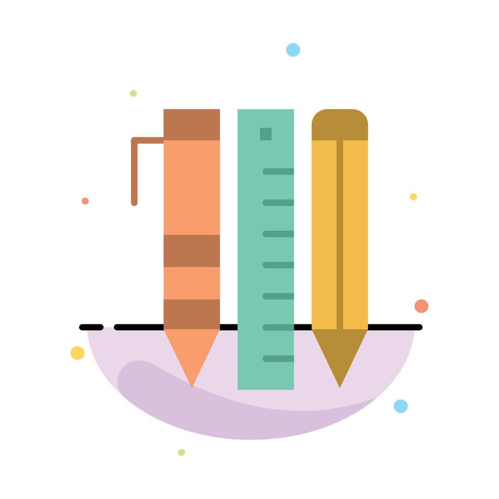 ferramentas ferramentas essenciais itens estacionários caneta abstrata modelo de ícone de cor plana vetor