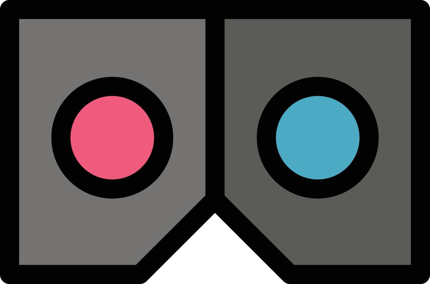 modelo de banner de ícone de vetor de ícone de cor plana de filme vr de óculos 3d