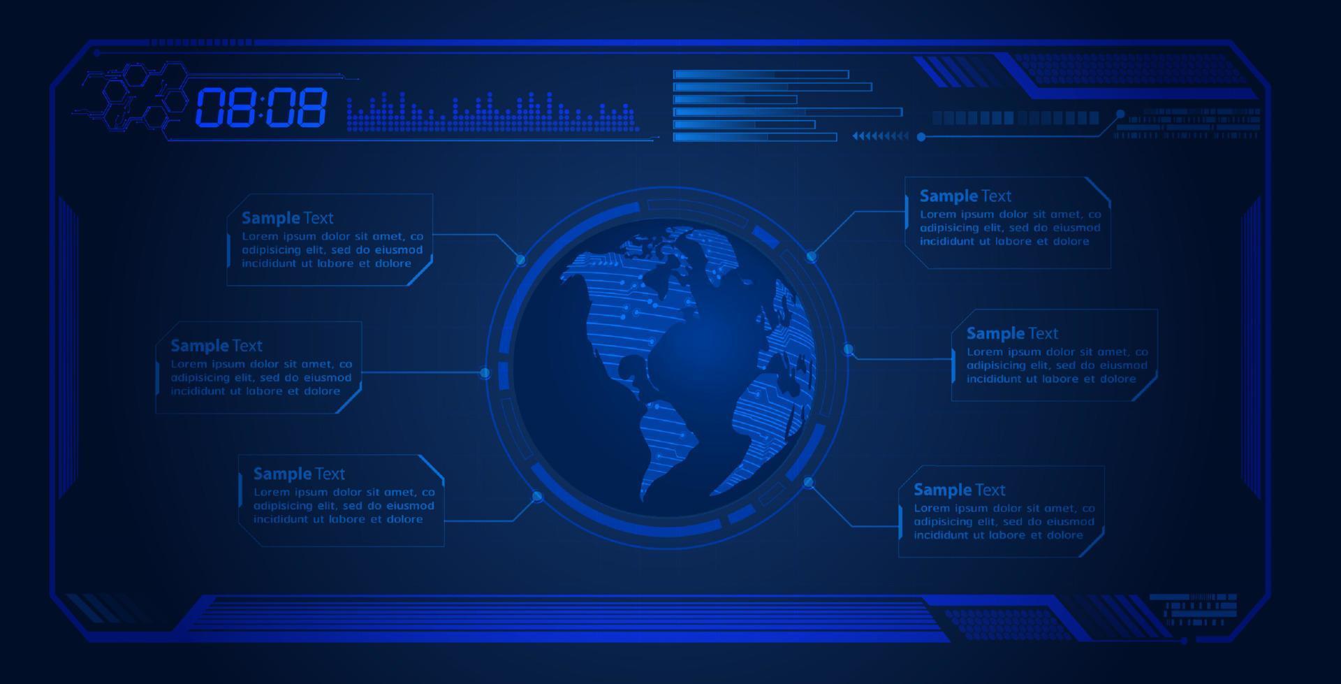 fundo de tela de tecnologia hud moderna vetor