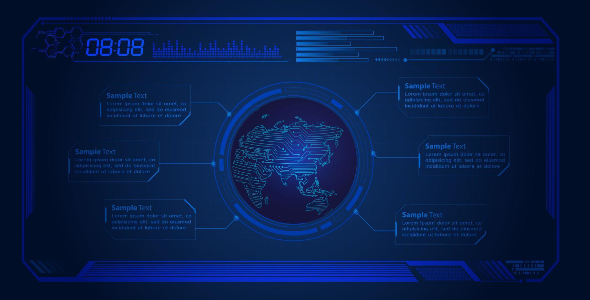 fundo de tela de tecnologia hud moderna vetor