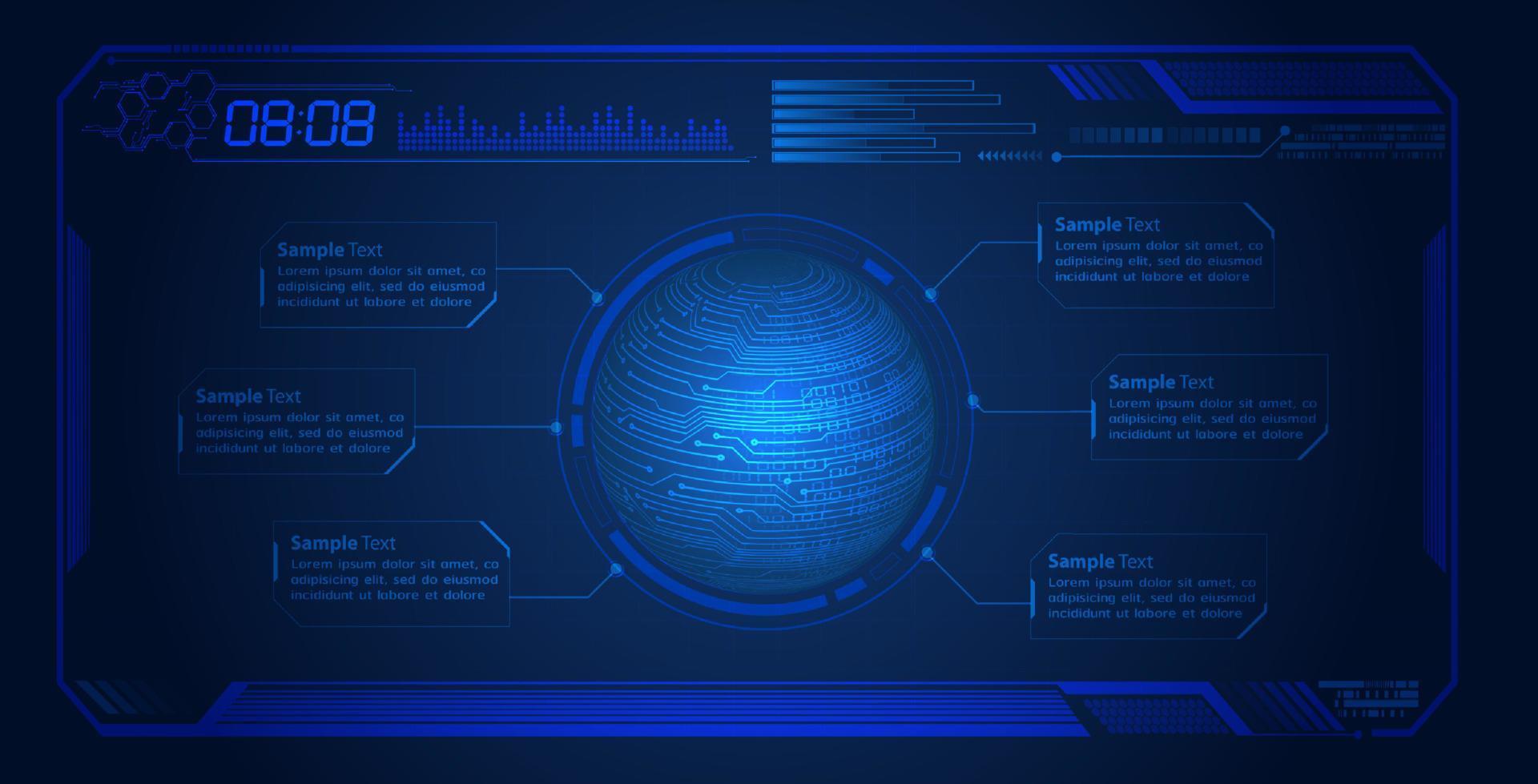 fundo de tela de tecnologia hud moderna vetor