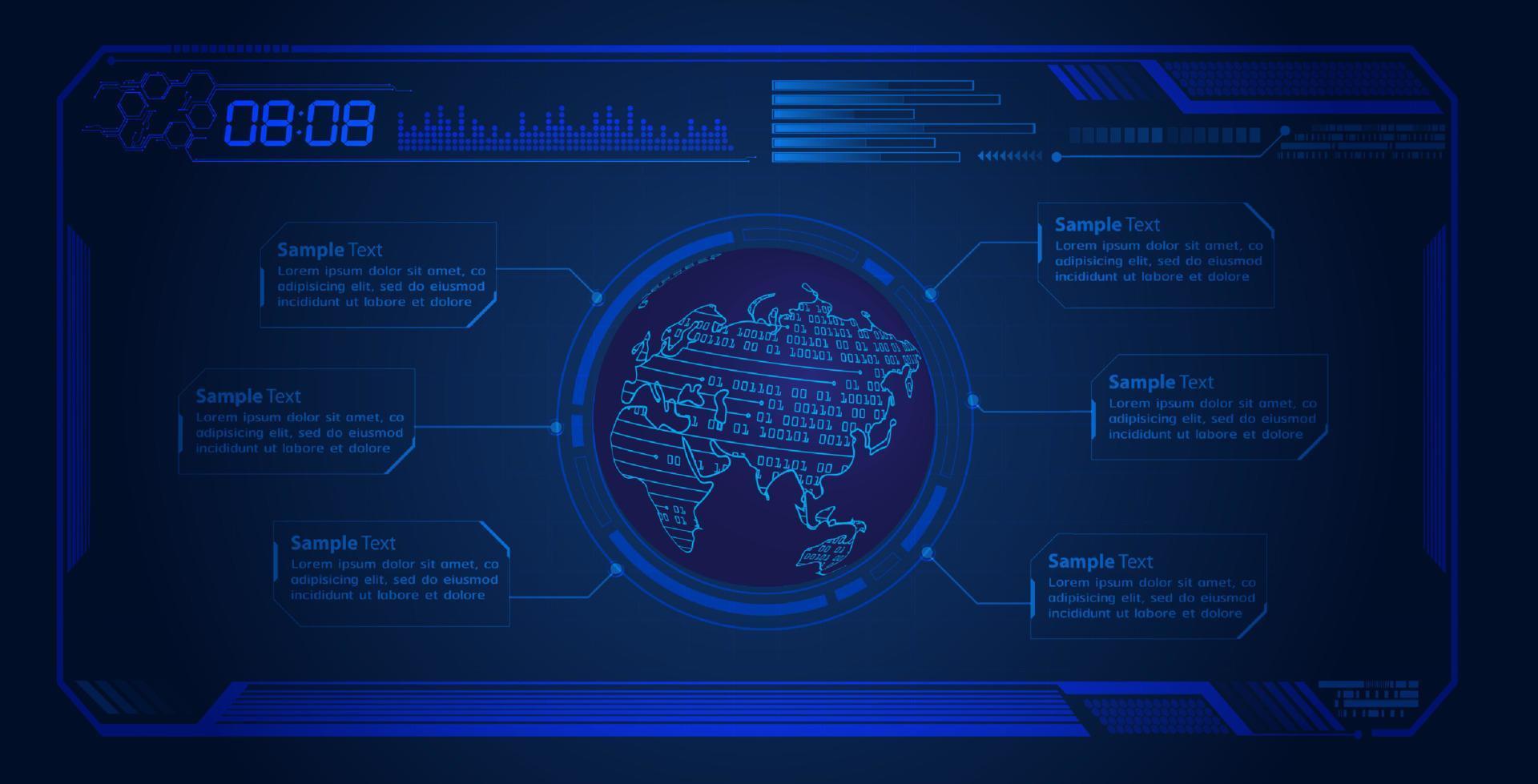 fundo de tela de tecnologia hud moderna vetor