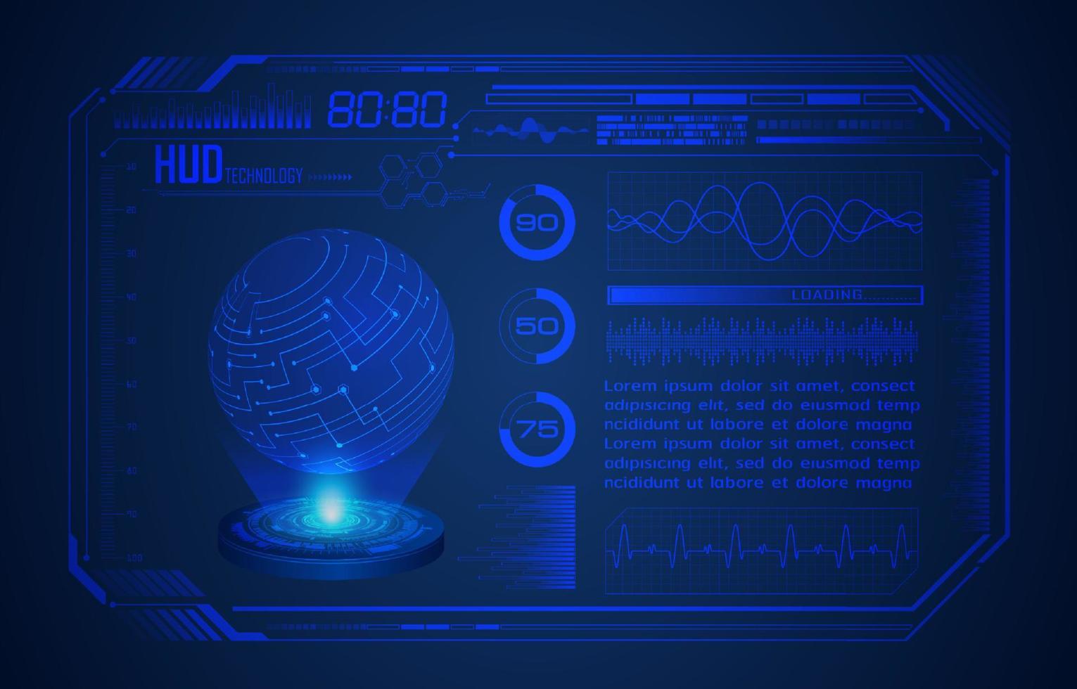 fundo de tela de tecnologia hud moderna vetor