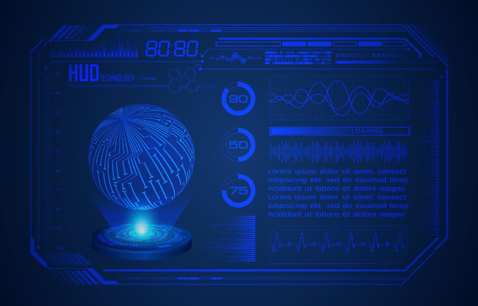 fundo de tela de tecnologia hud moderna vetor
