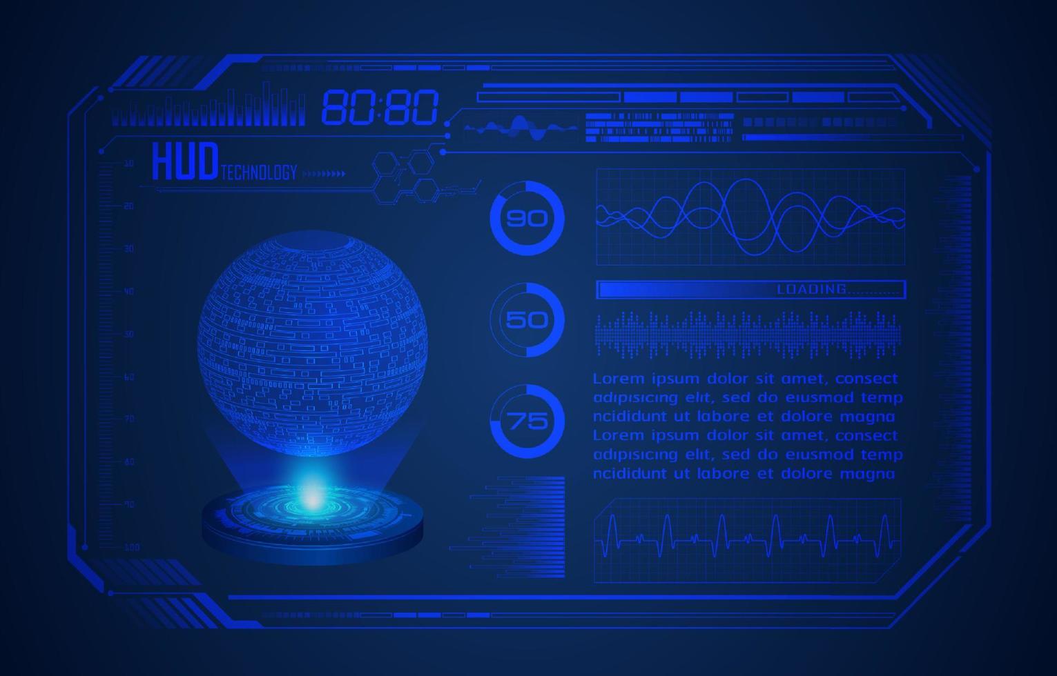 fundo de tela de tecnologia hud moderna vetor