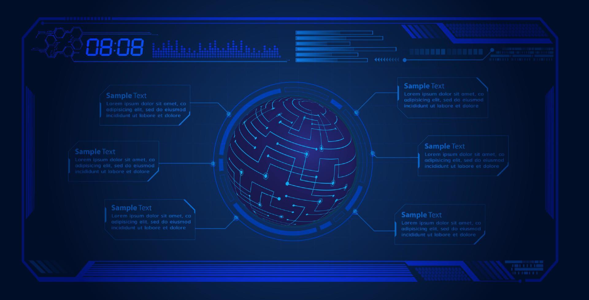 fundo de tela de tecnologia hud moderna vetor