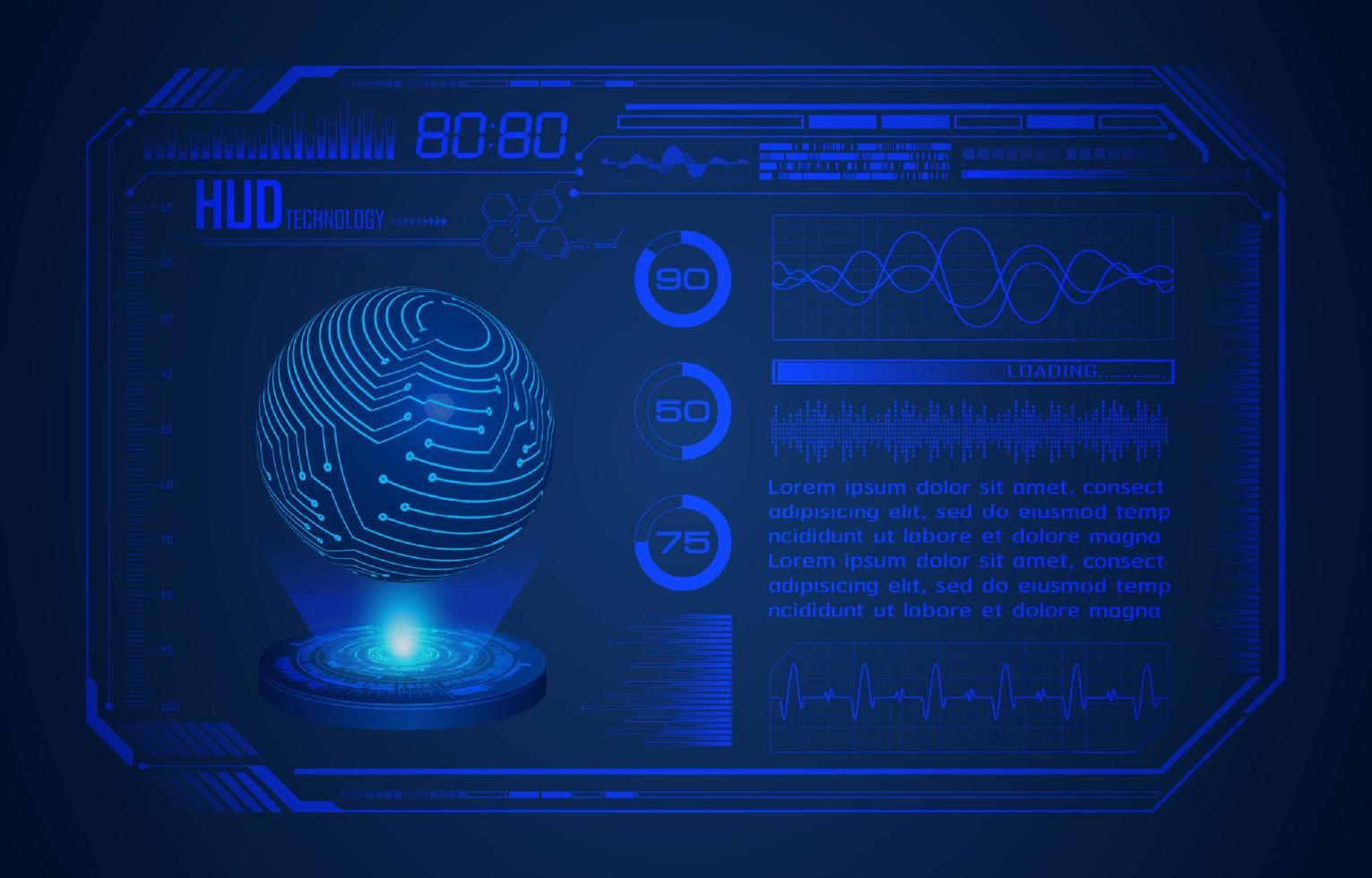 fundo de tela de tecnologia hud moderna vetor